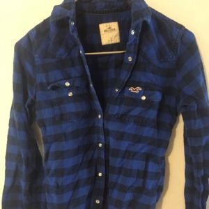 Hollister Blue and Black Flannel